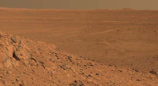 From a View from a hill.  Image credit NASA/JPL. 